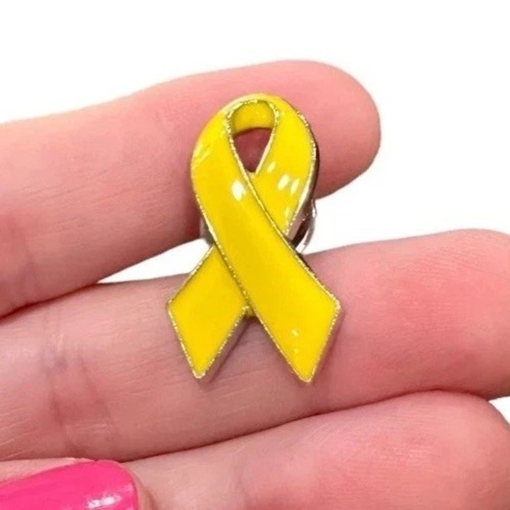 Yellow ribbon awareness pin/badge/lapel